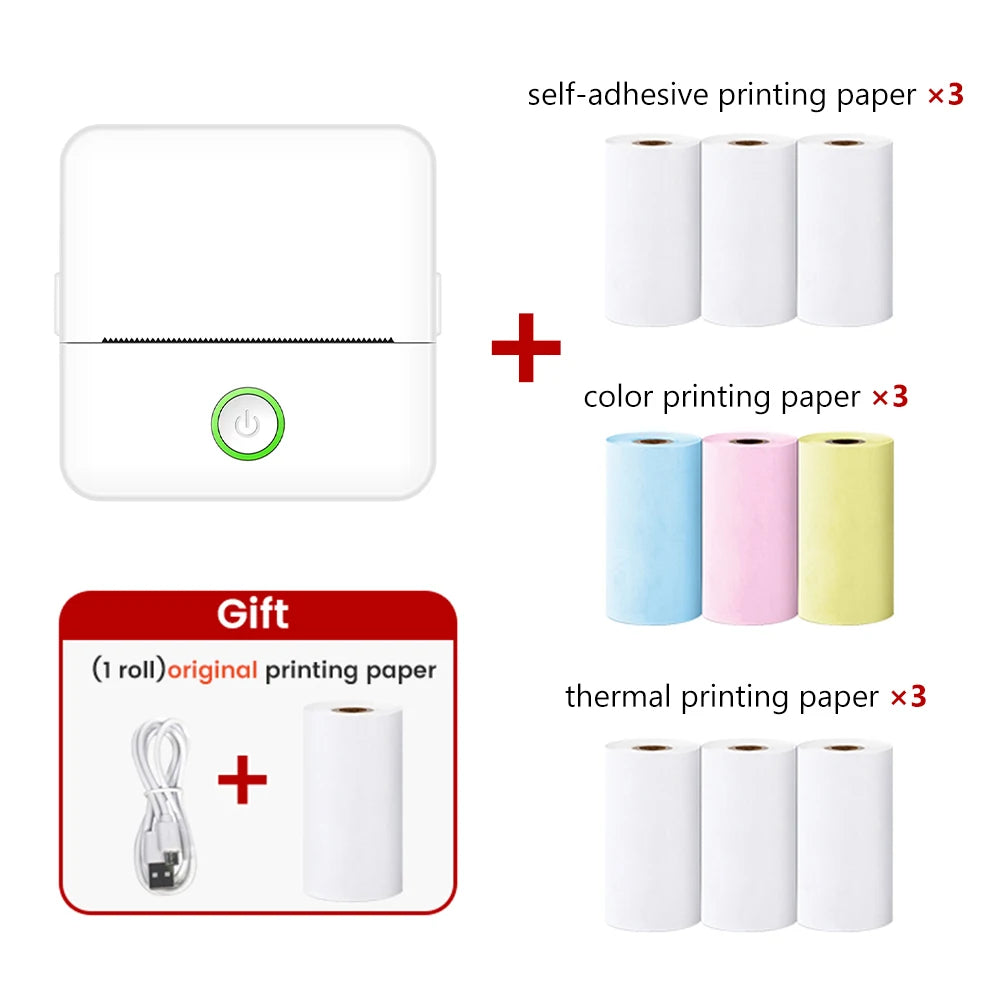 Mini Printer Portable Thermal Printer Meow Mini Smart Pocket Printer Wireless Bluetooth Paper Mobile Phone Photo Label Printers